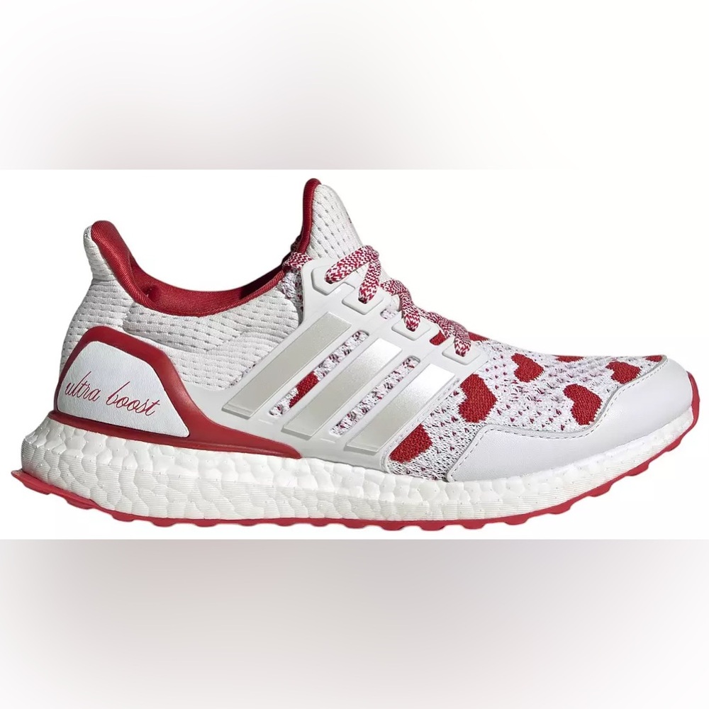 Adidas Ultra Boost Red and White hearts Running Shoes